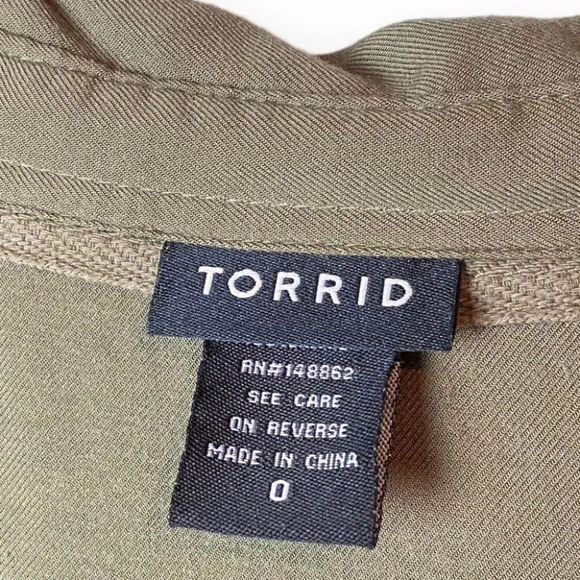 Torrid Green Embroidered Twill Button Shirt - Picture 11 of 11